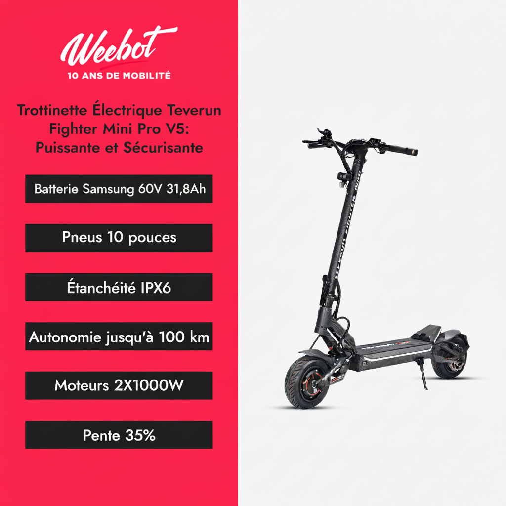 Trottinette Électrique Teverun Fighter Mini Pro V4 descriptif