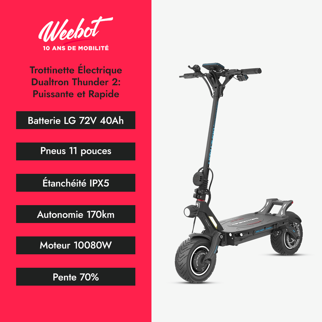 Trottinette Électrique Dualtron Thunder 2 : Puissante et Rapide - Weebot