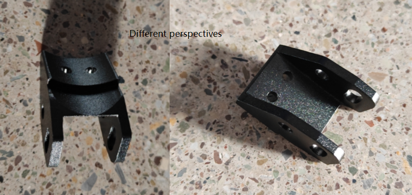 Support de phare B noir pour trottinette Dualtron vu sous deux angles