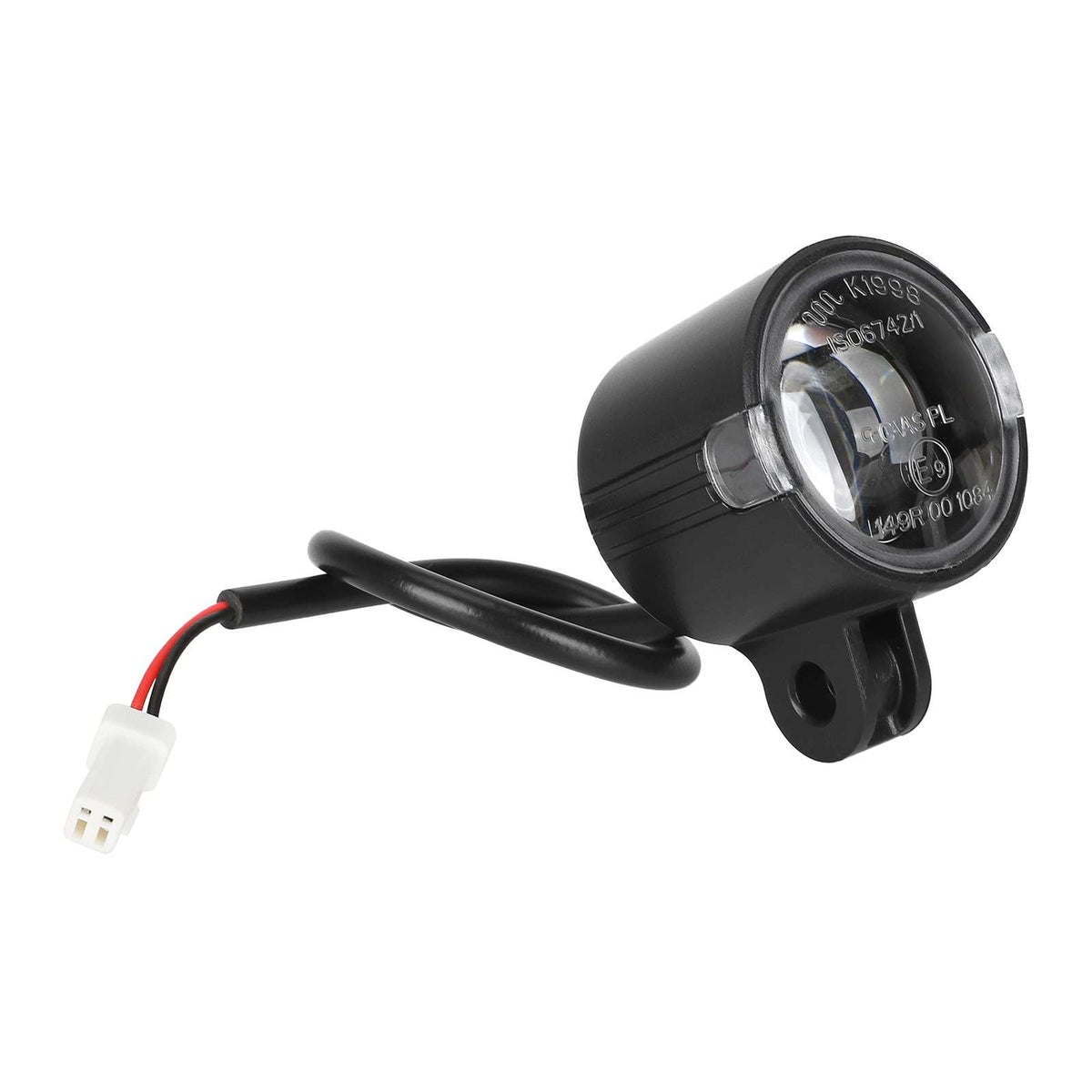 Phare avant d'origine noir pour trottinette électrique avec son câble et connecteur