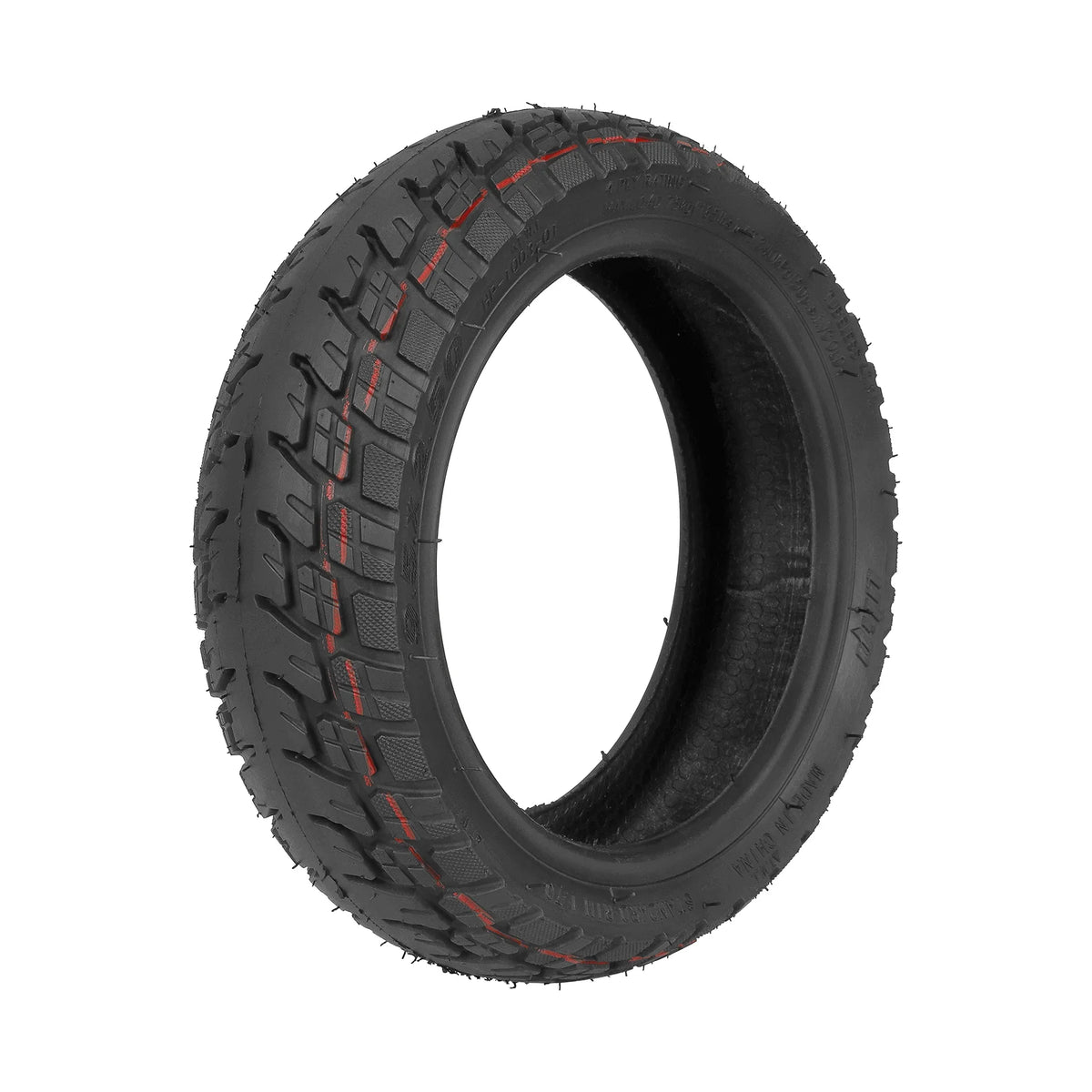 Pneu tubeless tout-terrain 9,5 pouces noir vu de trois-quarts