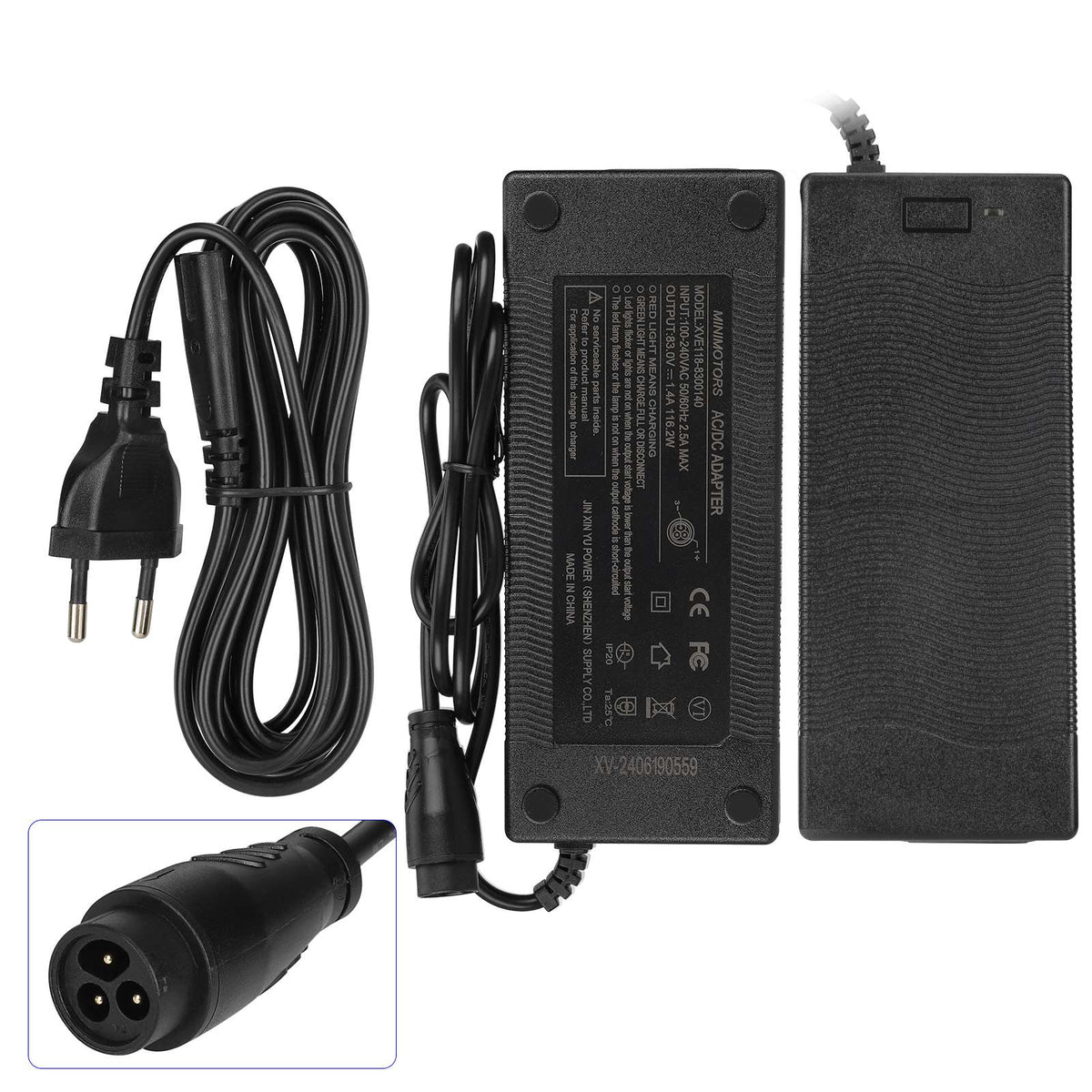 Chargeur d'origine 83V 1,4A avec connecteur LP16 3 broches et prise UE