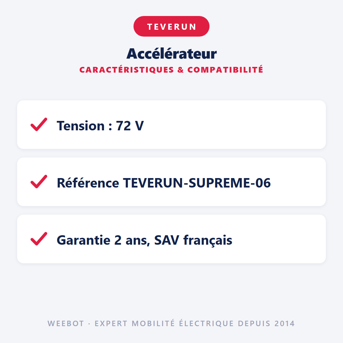 Accélérateur : caractéristiques et compatibilité