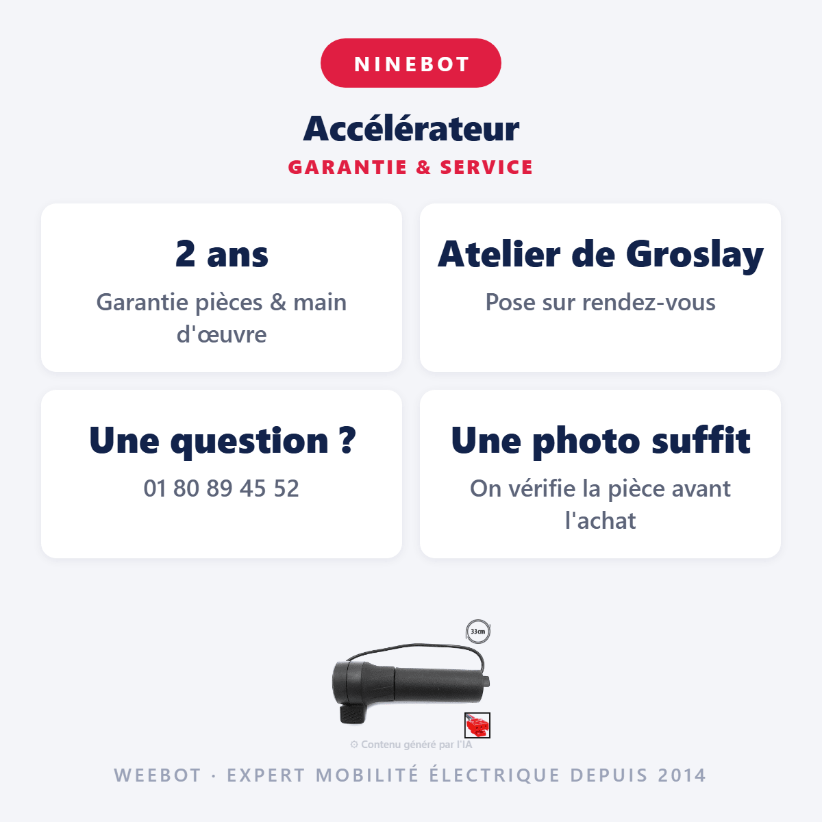 Accélérateur Pour Trottinette Électrique Ninebot Segway ZT3 Pro - Weebot