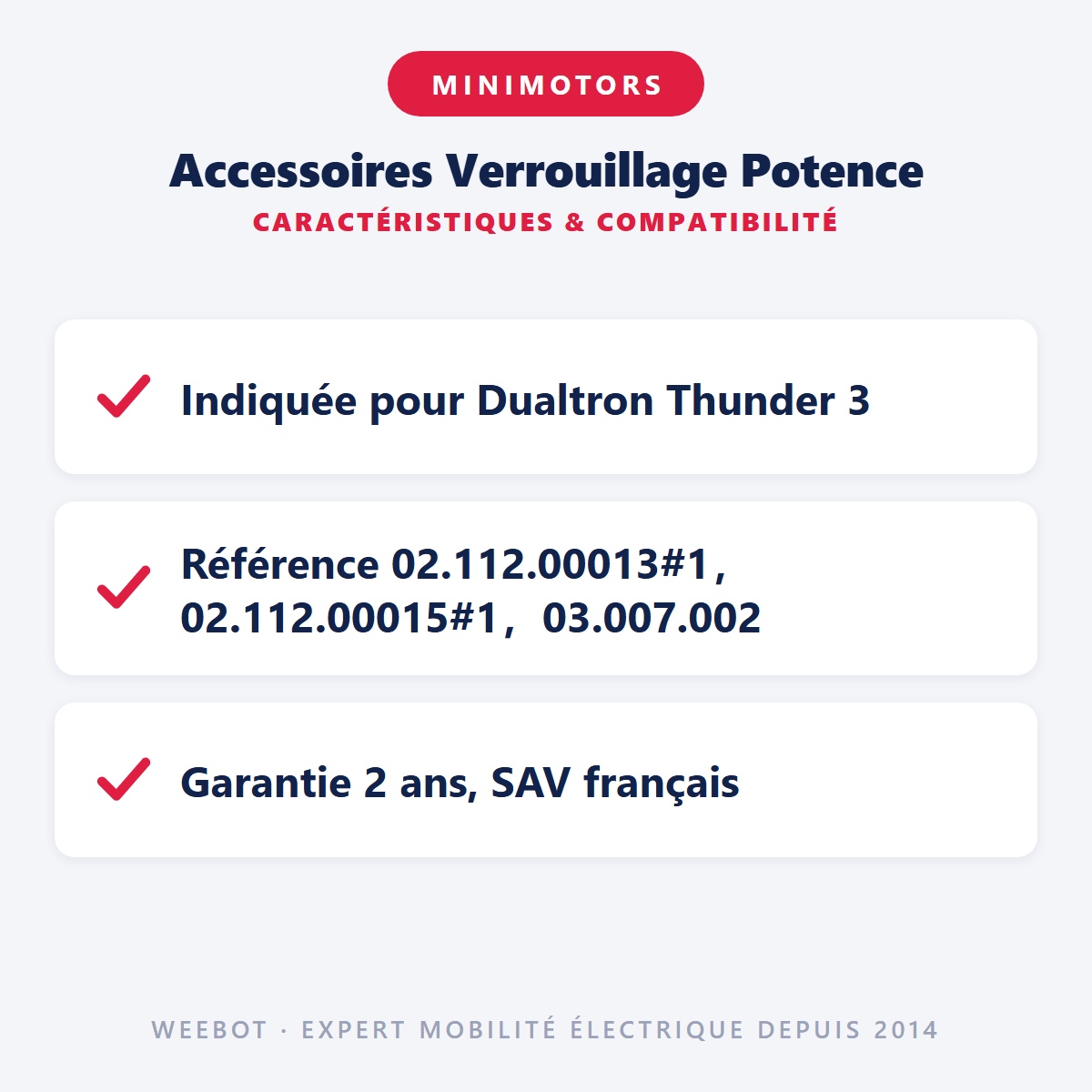 Accessoires Verrouillage Potence Pour Trottinette Électrique Dualtron Thunder 3 - Weebot