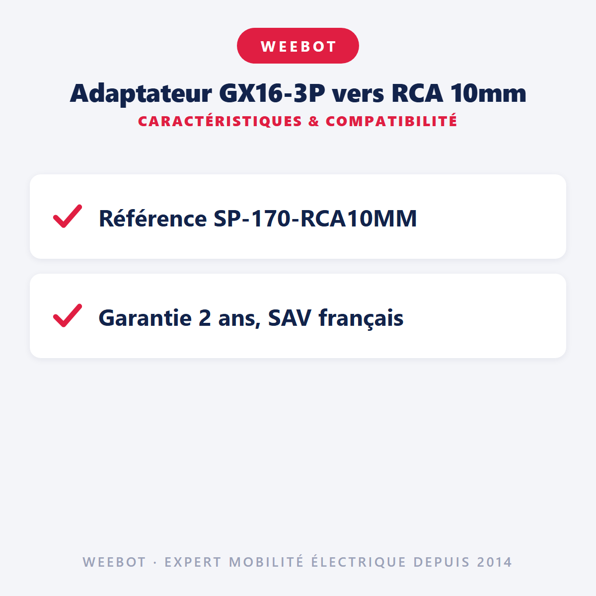 Adaptateur GX16-3P vers RCA 10mm : caractéristiques et compatibilité