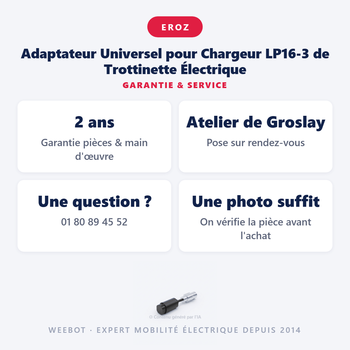 Adaptateur Universel pour Chargeur LP16-3 de Trottinette Électrique - Weebot