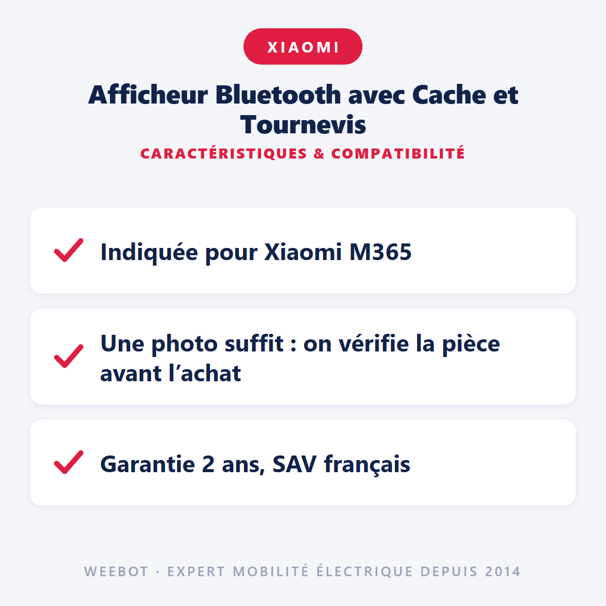 Afficheur Bluetooth avec Cache et Tournevis : caractéristiques et compatibilité