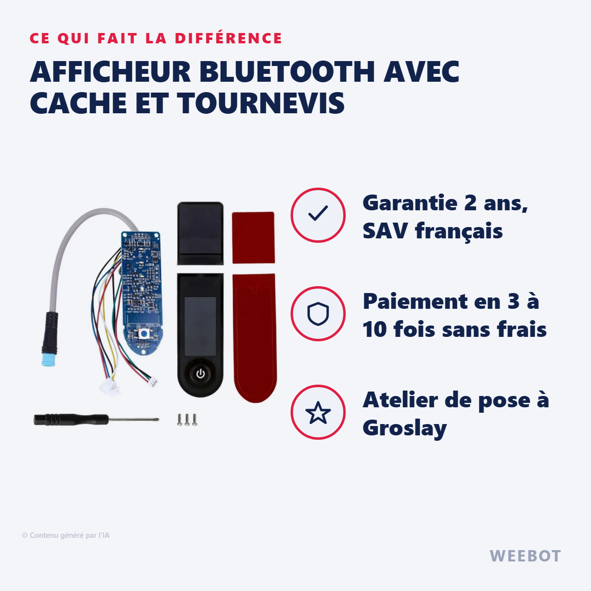 Afficheur Bluetooth avec Cache et Tournevis : les points forts