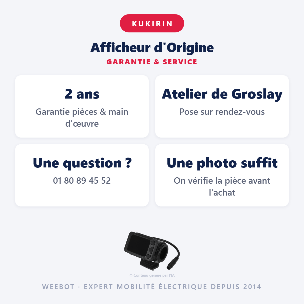 Afficheur d'Origine : garantie 2 ans et service après-vente