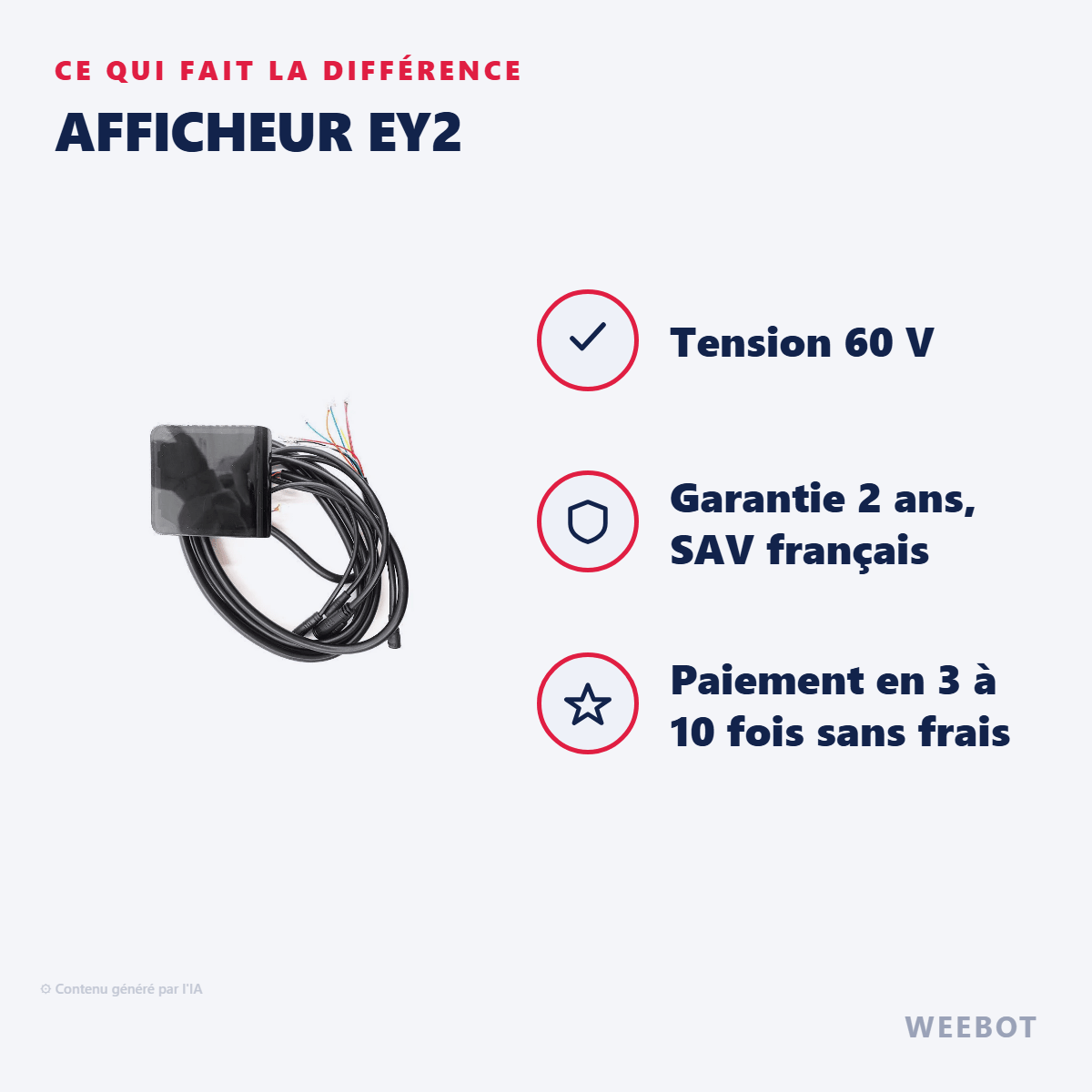 Afficheur EY2 Pour Trottinette Électrique Dualtron Togo Limited 60V - Weebot