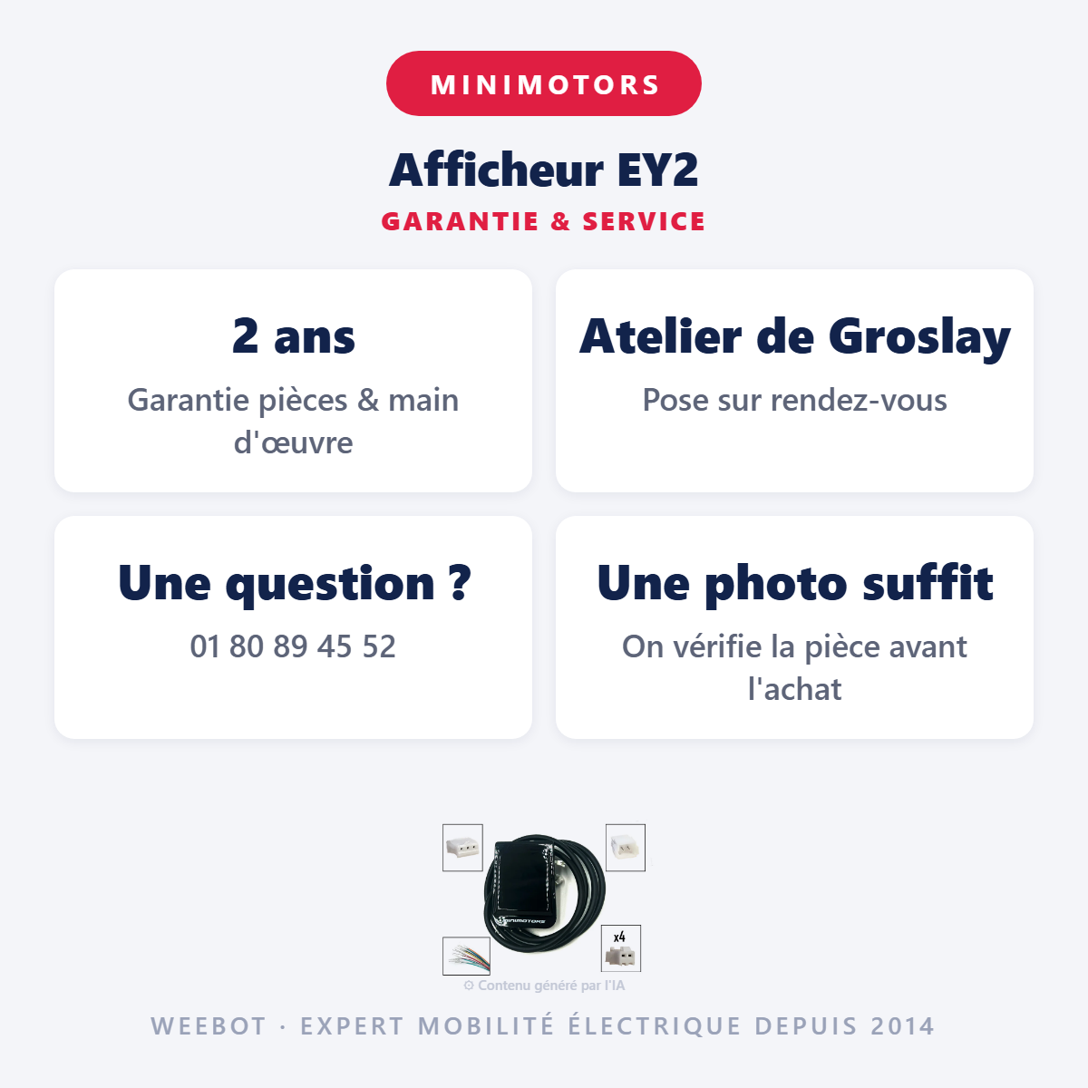 Afficheur EY2 : garantie 2 ans et service après-vente