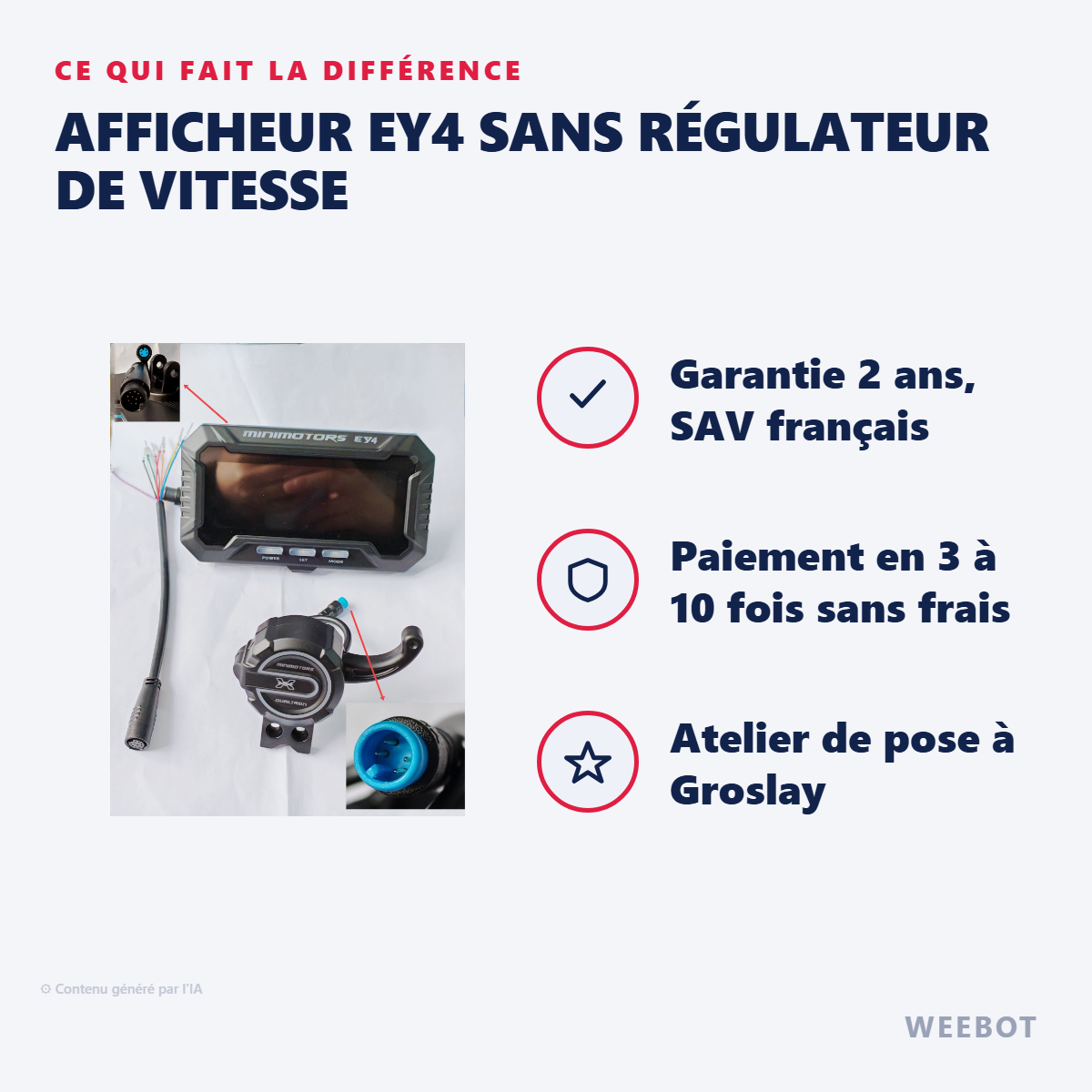 Afficheur EY4 Sans Régulateur de Vitesse : les points forts