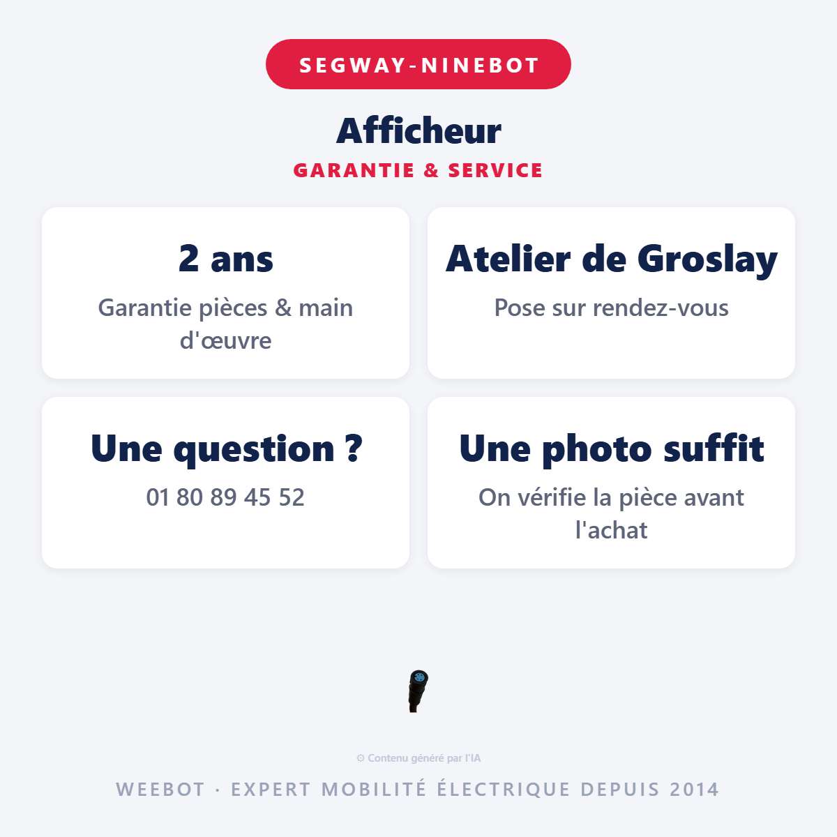 Afficheur : garantie 2 ans et service après-vente