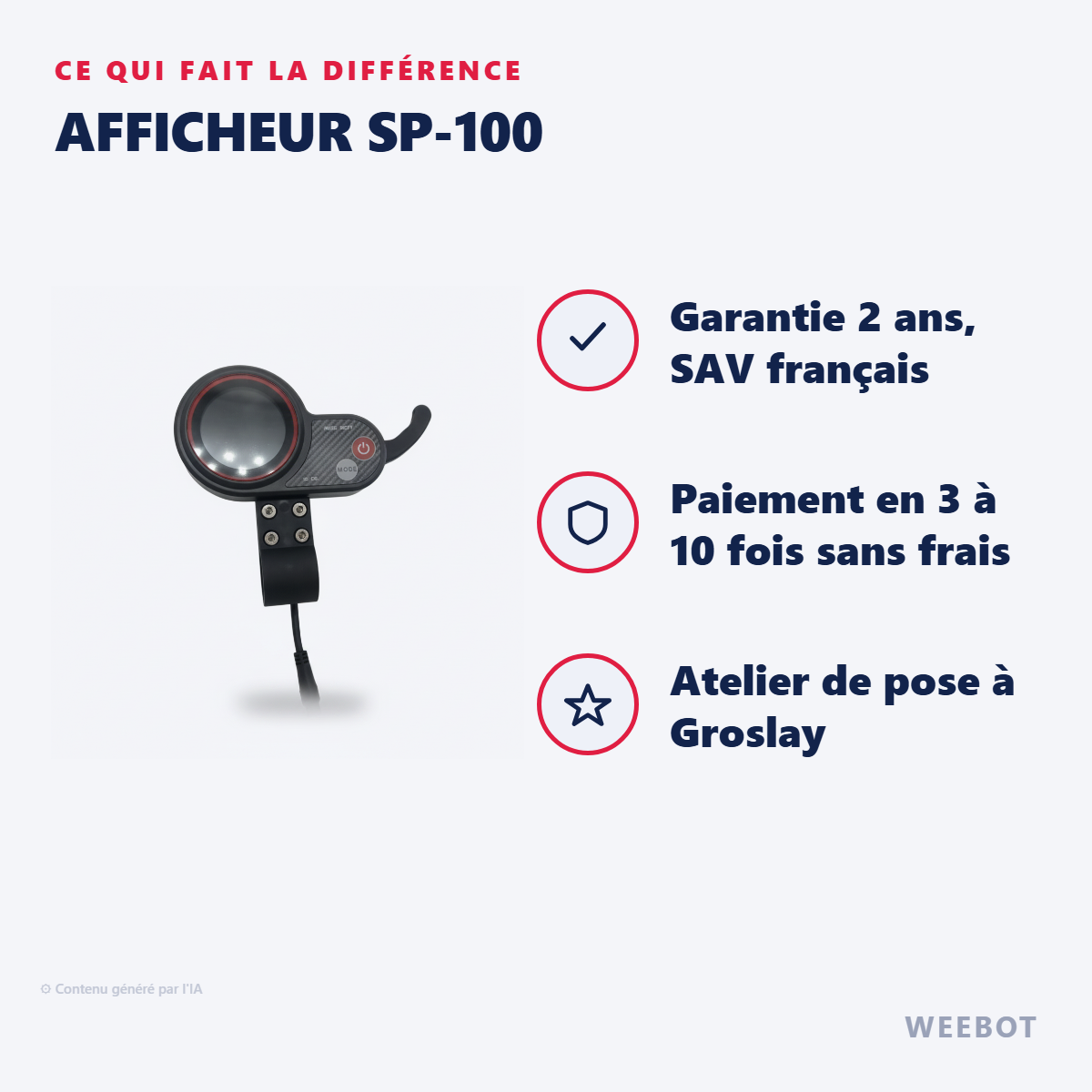 Afficheur SP-100 : les points forts