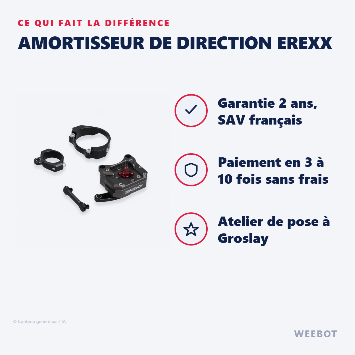 Amortisseur de direction EREXX : les points forts