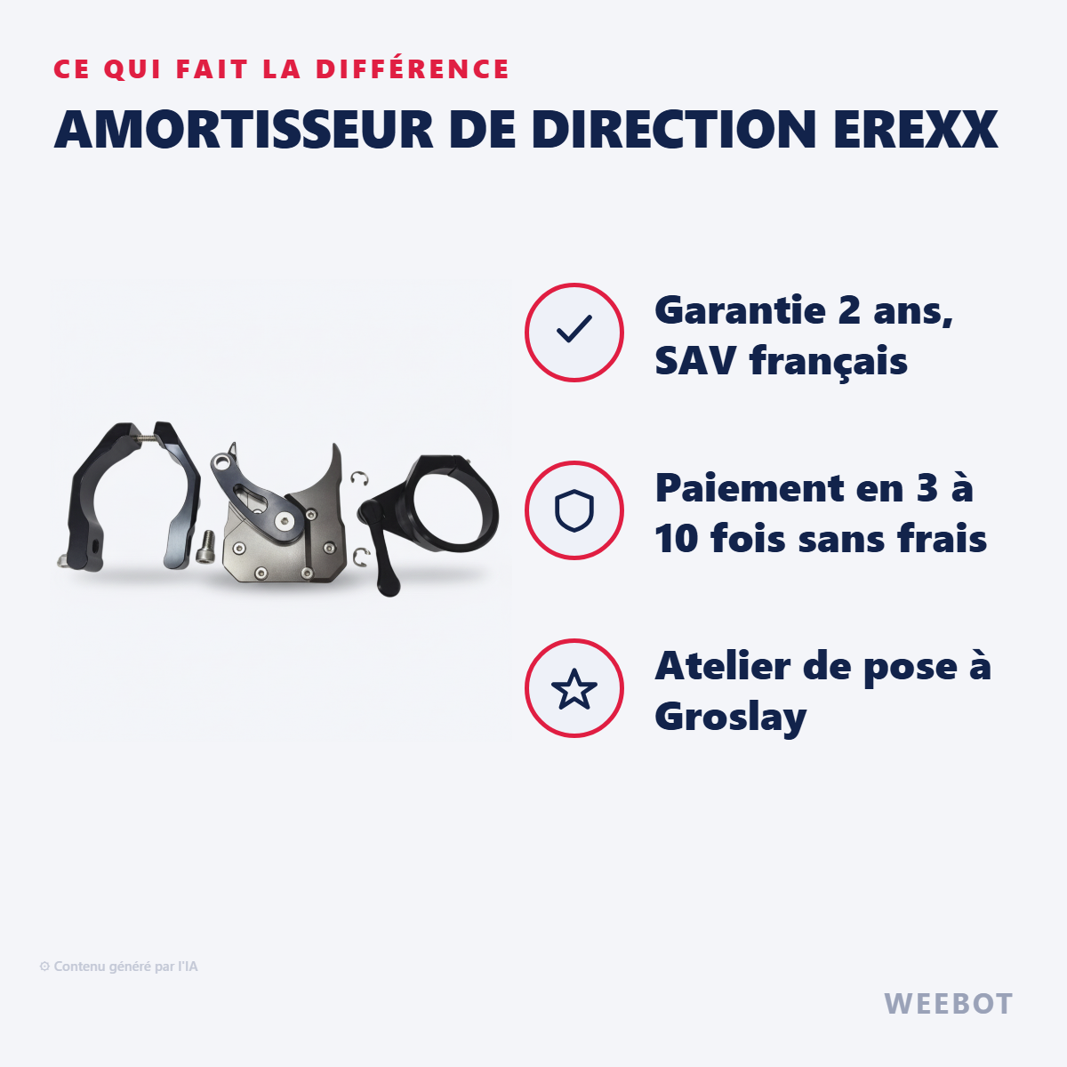 Amortisseur de direction EREXX : les points forts