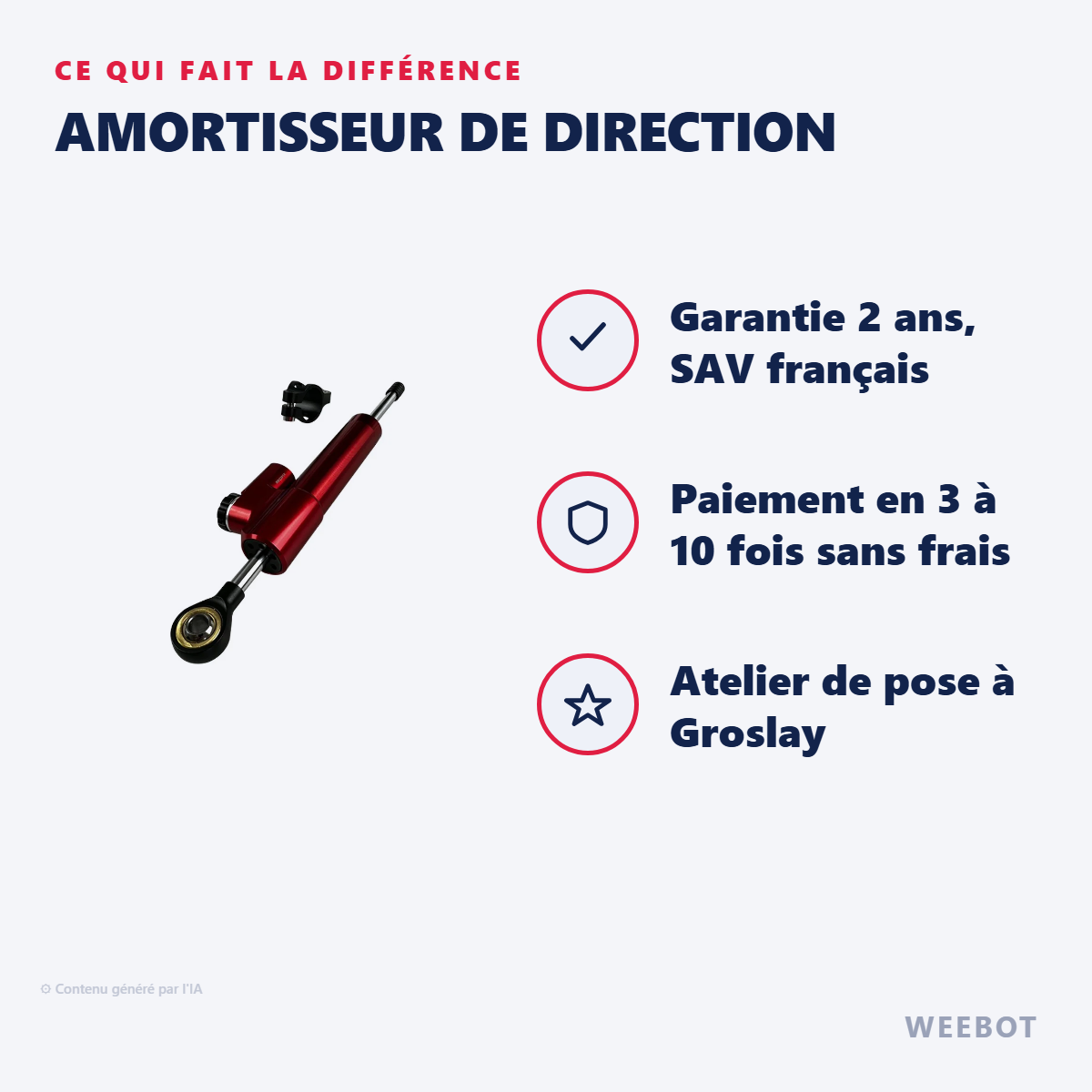 Amortisseur de Direction : les points forts