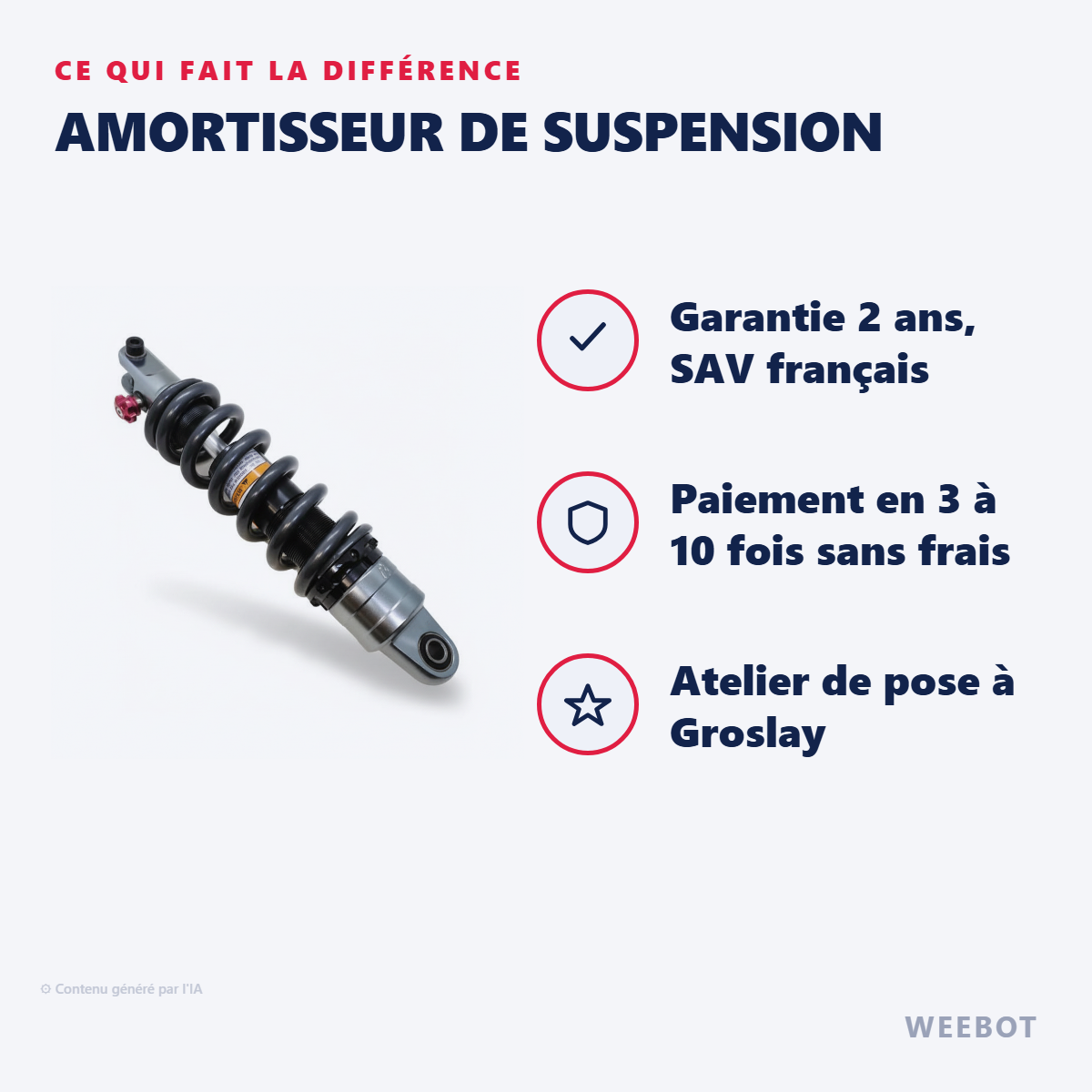Amortisseur de suspension : les points forts