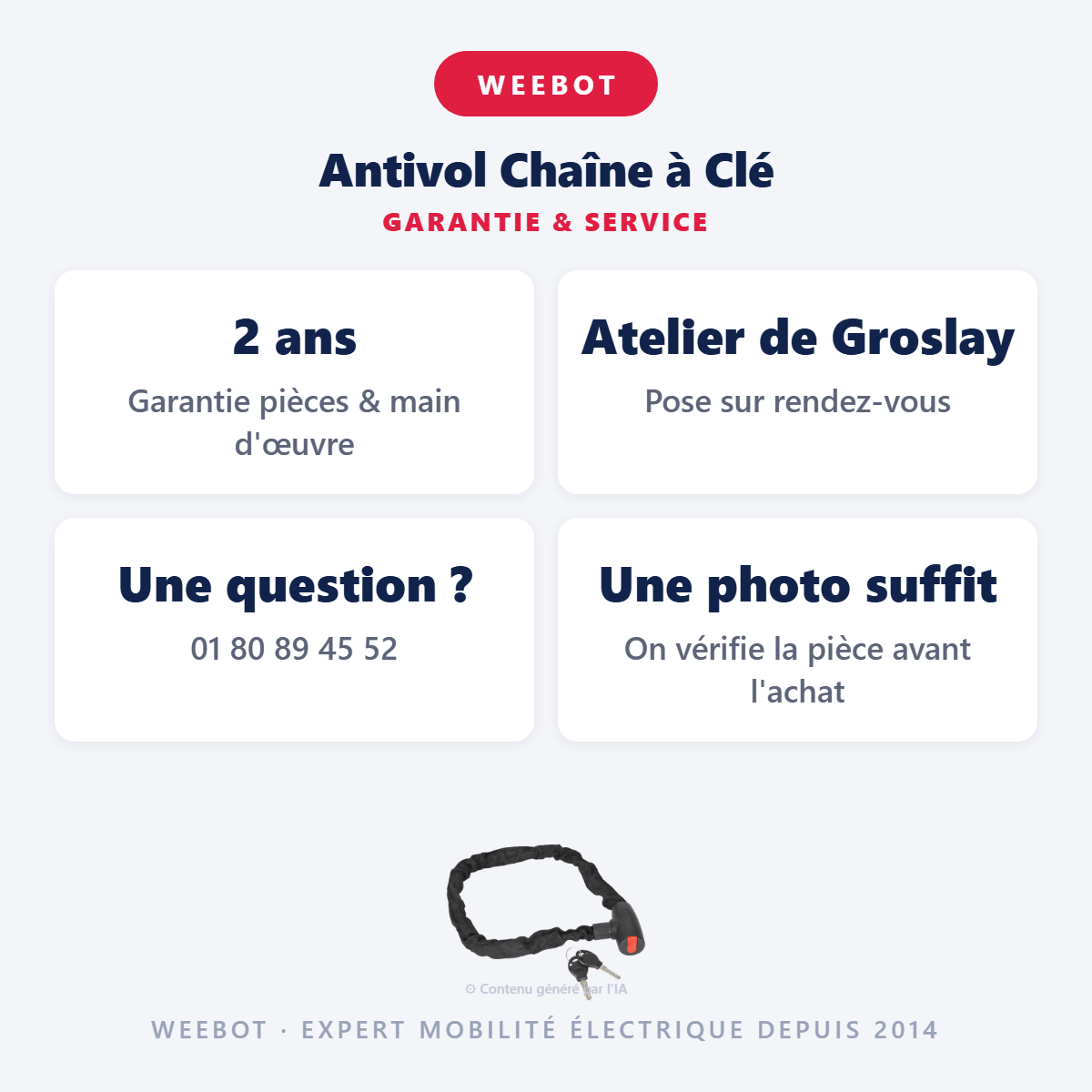 Antivol Chaîne à Clé : garantie 2 ans et service après-vente