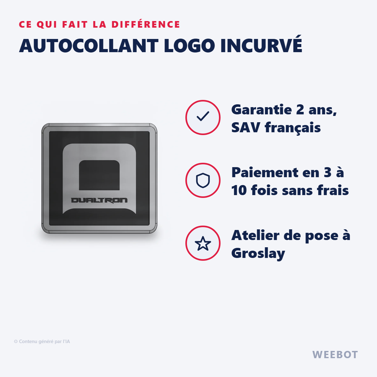Autocollant Logo Incurvé : les points forts