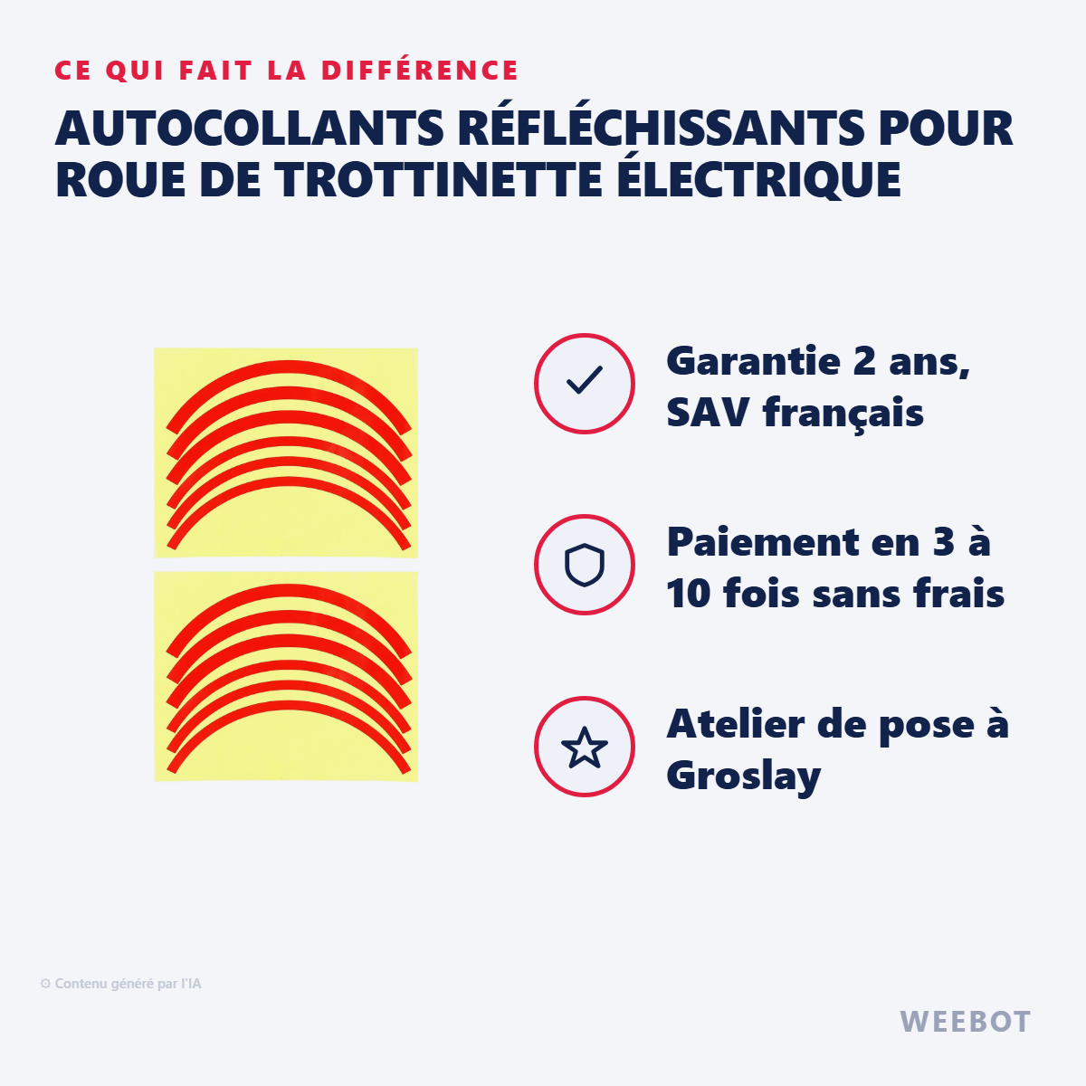 Autocollants Réfléchissants pour Roue de Trottinette Électrique : les points forts