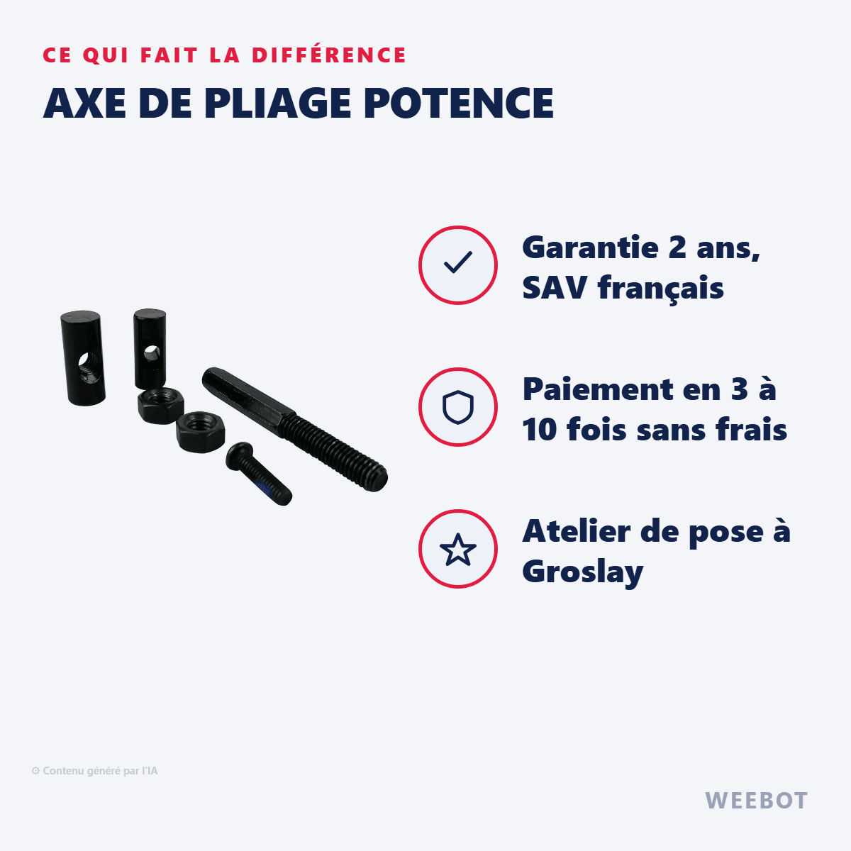 Axe de Pliage Potence pour Trottinette Électrique Ninebot G30 Max - Weebot