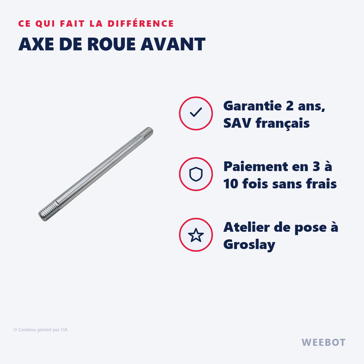 Axe de Roue Avant : les points forts