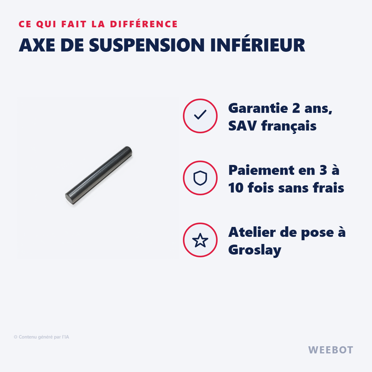 Axe de Suspension Inférieur : les points forts