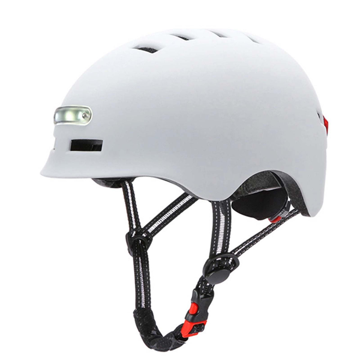 Casque blanc réglable avec éclairage LED avant intégré