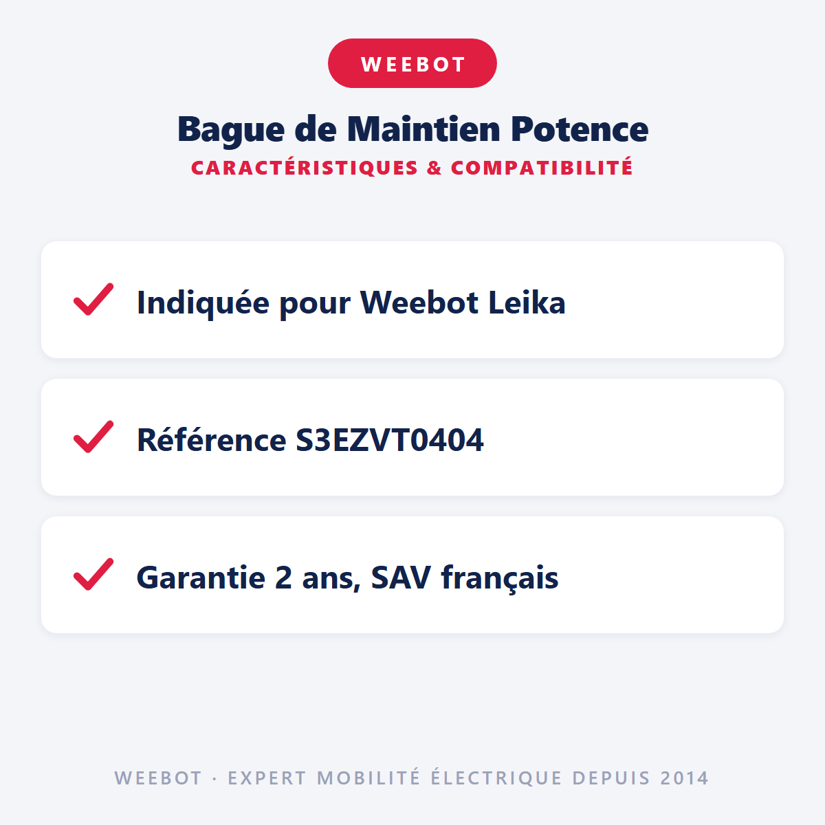 Bague de Maintien Potence : caractéristiques et compatibilité