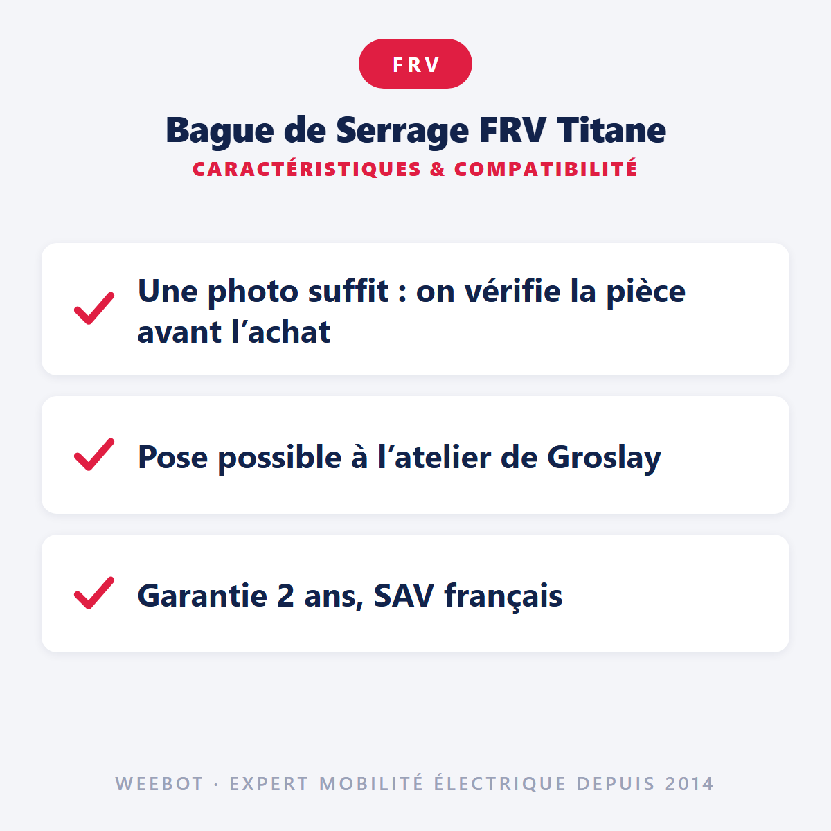 Bague de Serrage FRV Titane : caractéristiques et compatibilité