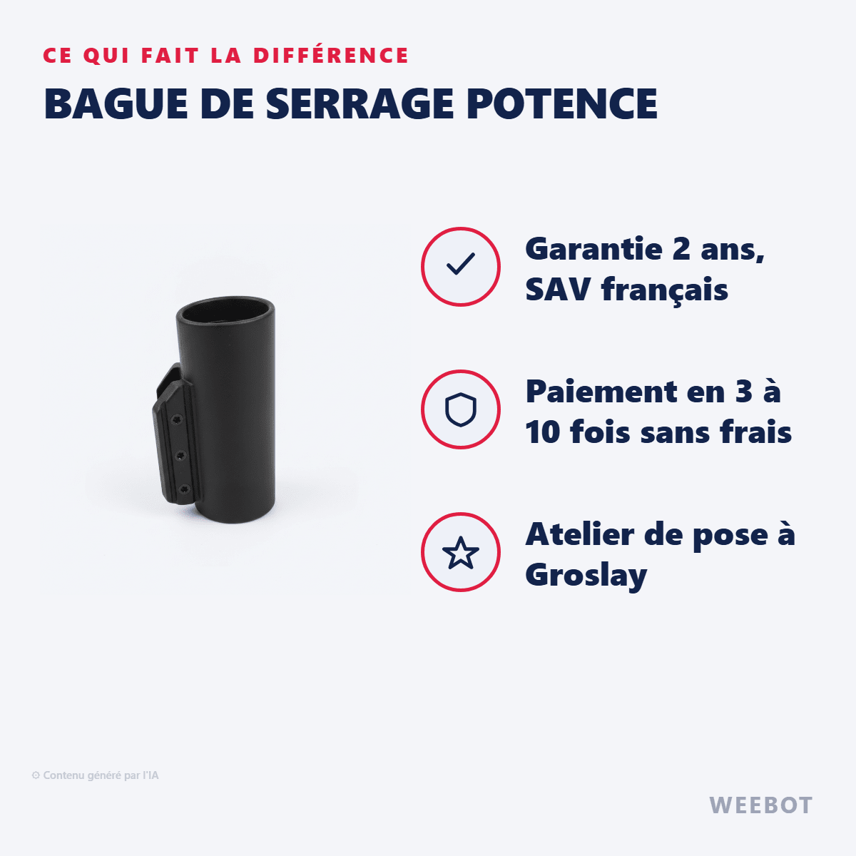 Bague De Serrage Potence pour Trottinette Electrique E-Twow - Weebot