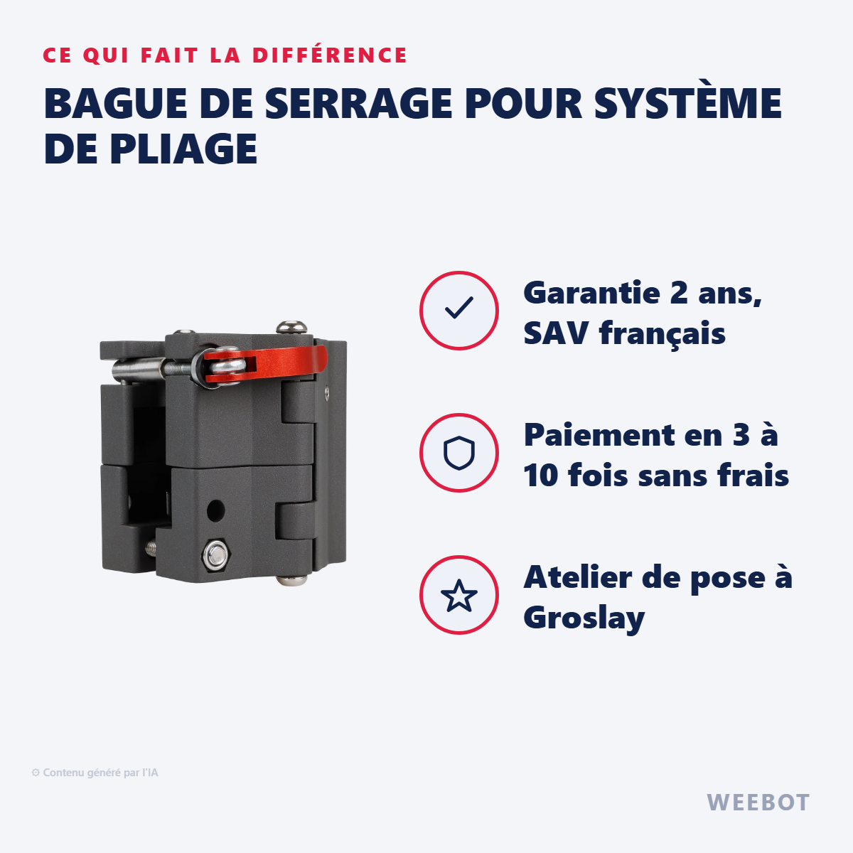 Bague de Serrage pour Système de Pliage : les points forts