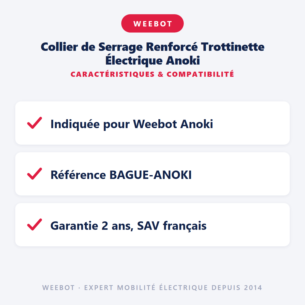 Collier de Serrage Renforcé Trottinette Électrique Anoki : caractéristiques et compatibilité
