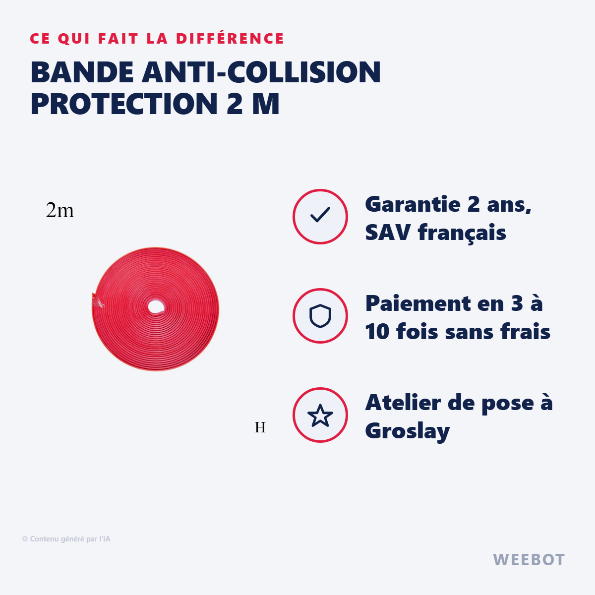 Bande Anti-Collision Protection 2 m : les points forts