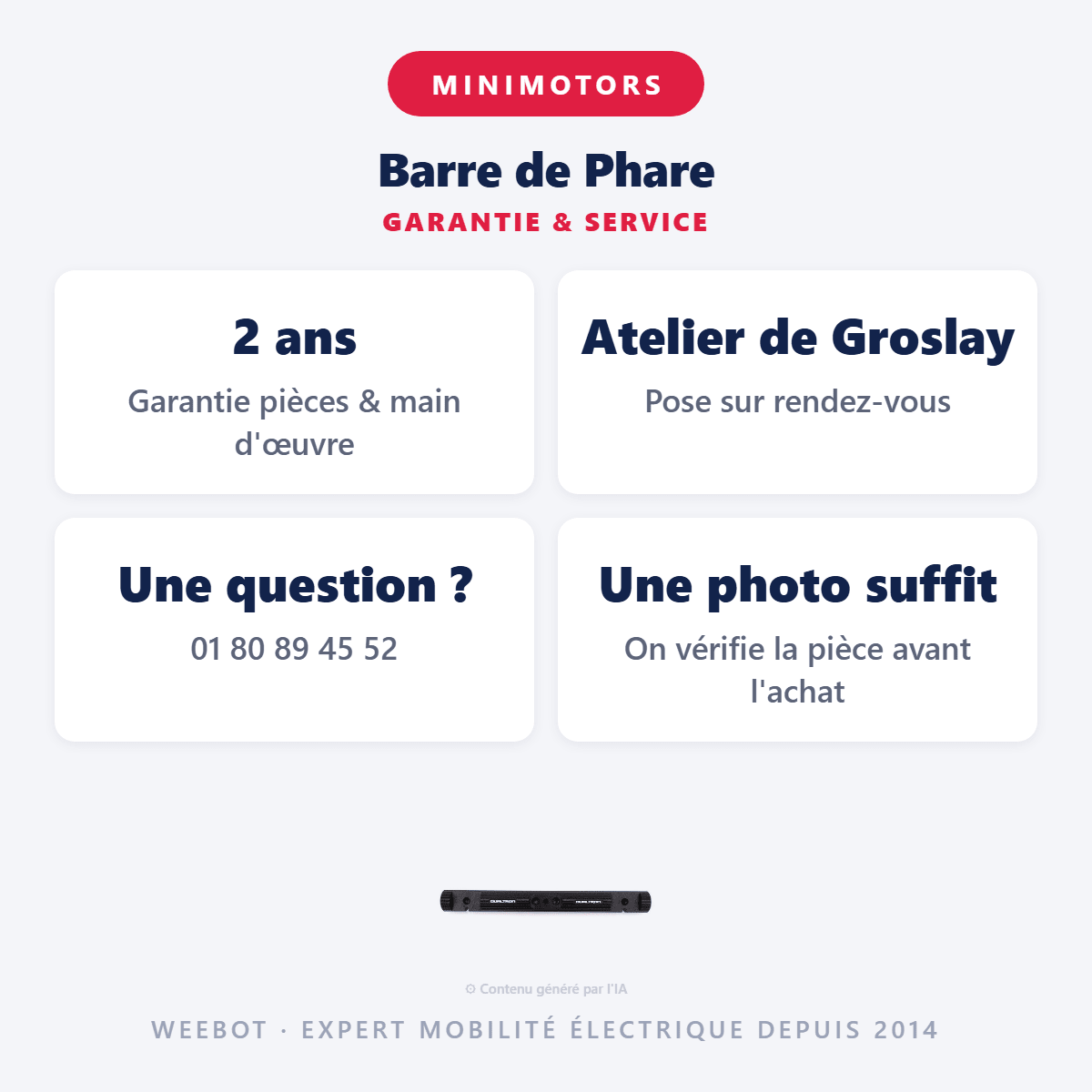 Barre de Phare Pour Trottinette Électrique Minimotors Dualtron Thunder 3 - Weebot