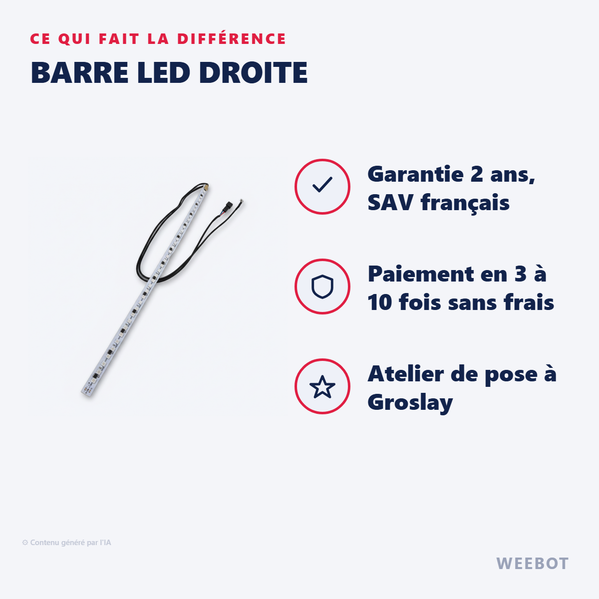 Barre LED Droite : les points forts