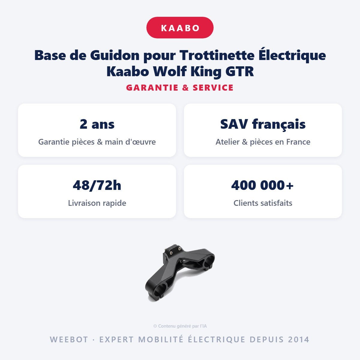 Base de Guidon pour Trottinette Électrique Kaabo Wolf King GTR - Weebot