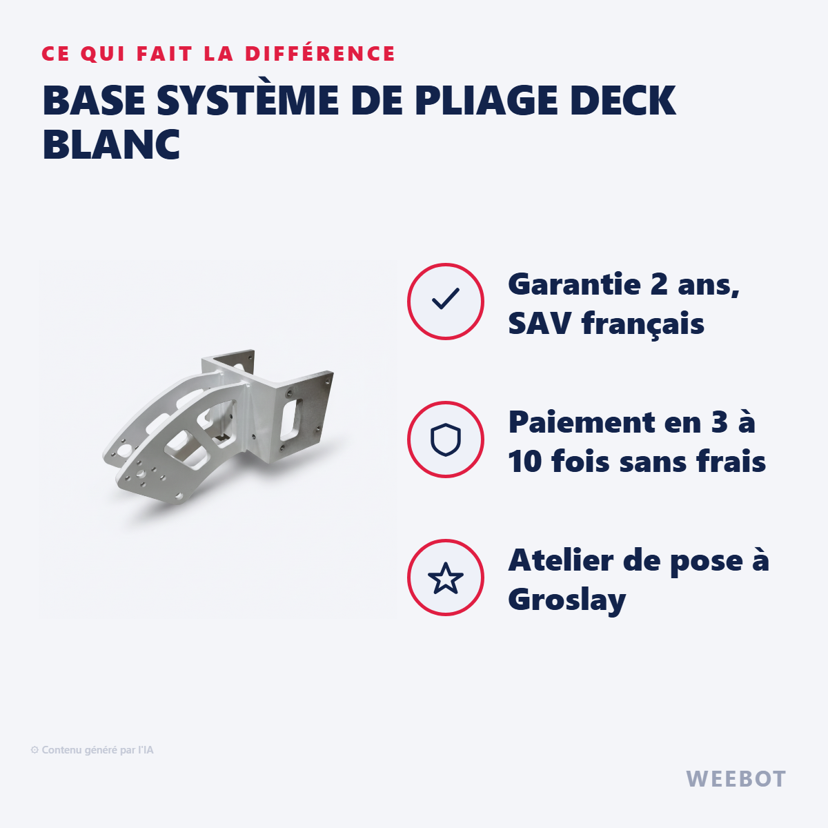 Base Système de Pliage Deck Blanc : les points forts