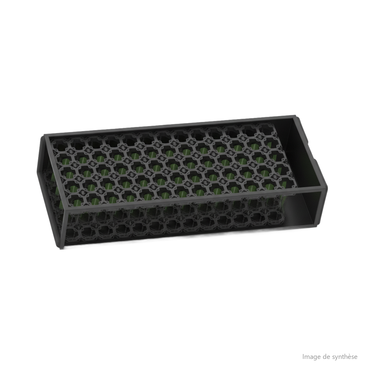 Modélisation 3D d'une batterie 60V 14Ah avec cellules vertes pour trottinette électrique