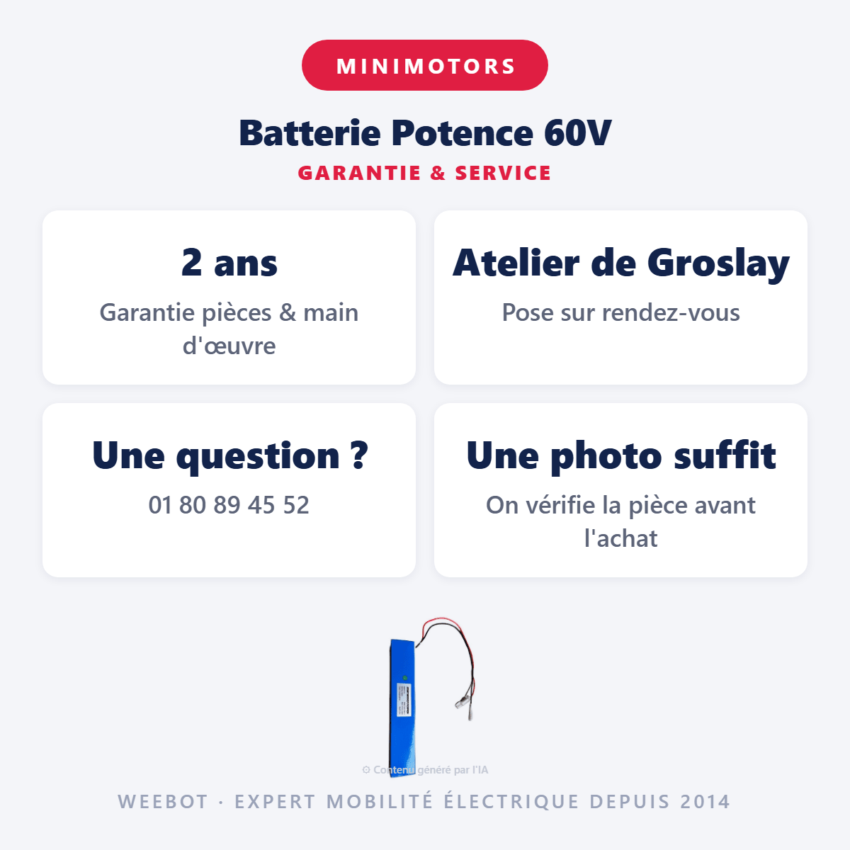 Batterie Potence 60V pour Trottinette Electrique Dualtron X - Weebot