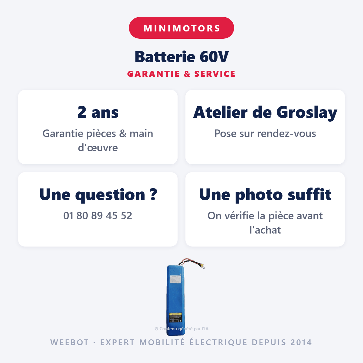 Batterie 60V pour Trottinette Électrique Dualtron Togo Limited - Minimotors - Weebot