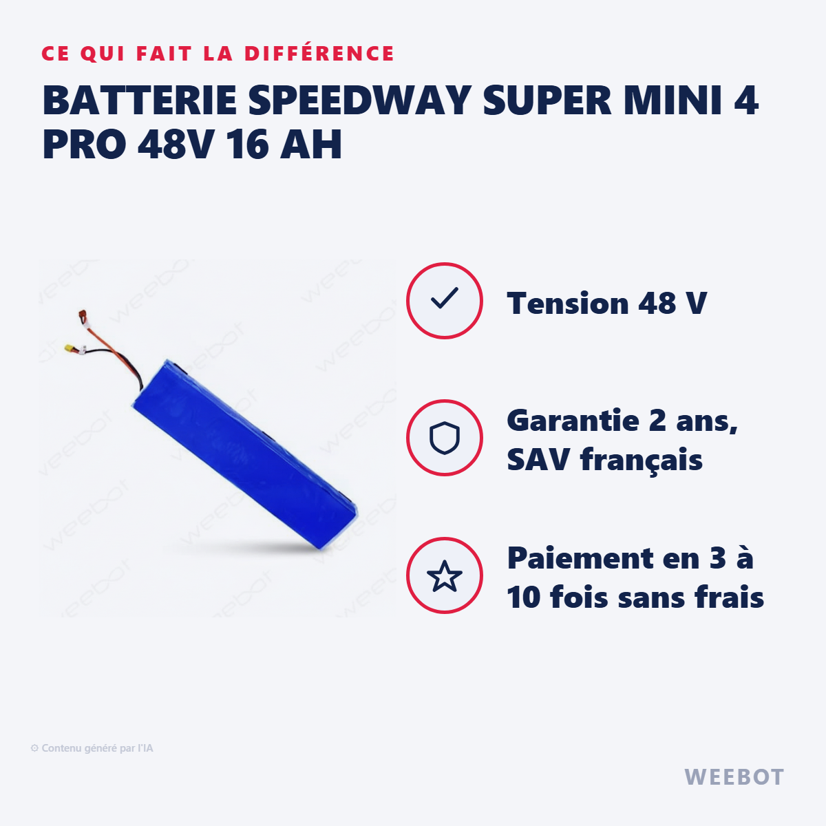 Batterie Speedway Super Mini 4 Pro 48V 16 Ah : les points forts