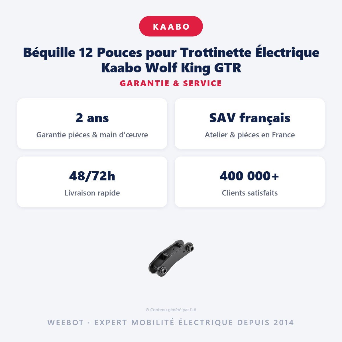 Béquille 12 Pouces pour Trottinette Électrique Kaabo Wolf King GTR - Weebot