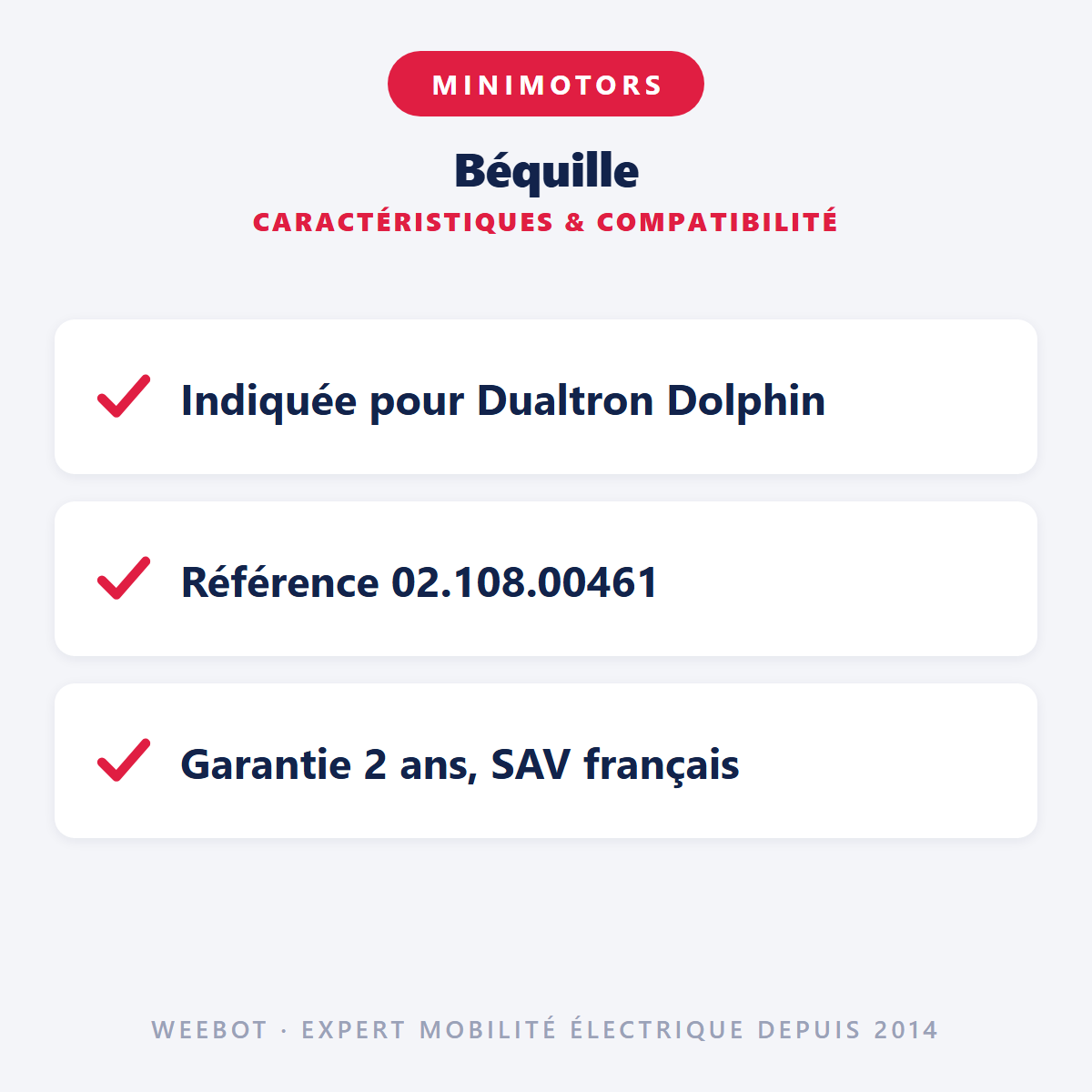 Béquille : caractéristiques et compatibilité