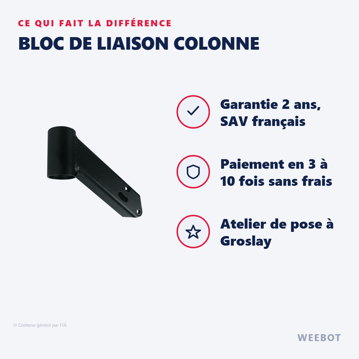 Bloc de Liaison Colonne (Sans le Bloc de Pliage) pour Trottinette Électrique Z8 - Weebot