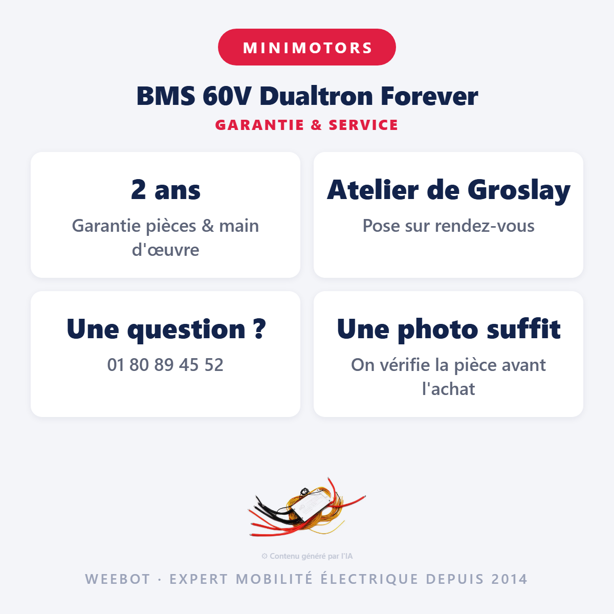 BMS 60V Dualtron Forever : garantie 2 ans et service après-vente