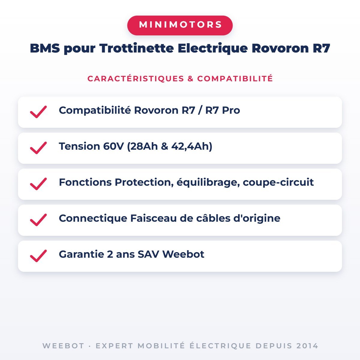 BMS pour Trottinette Electrique Rovoron R7 - Weebot
