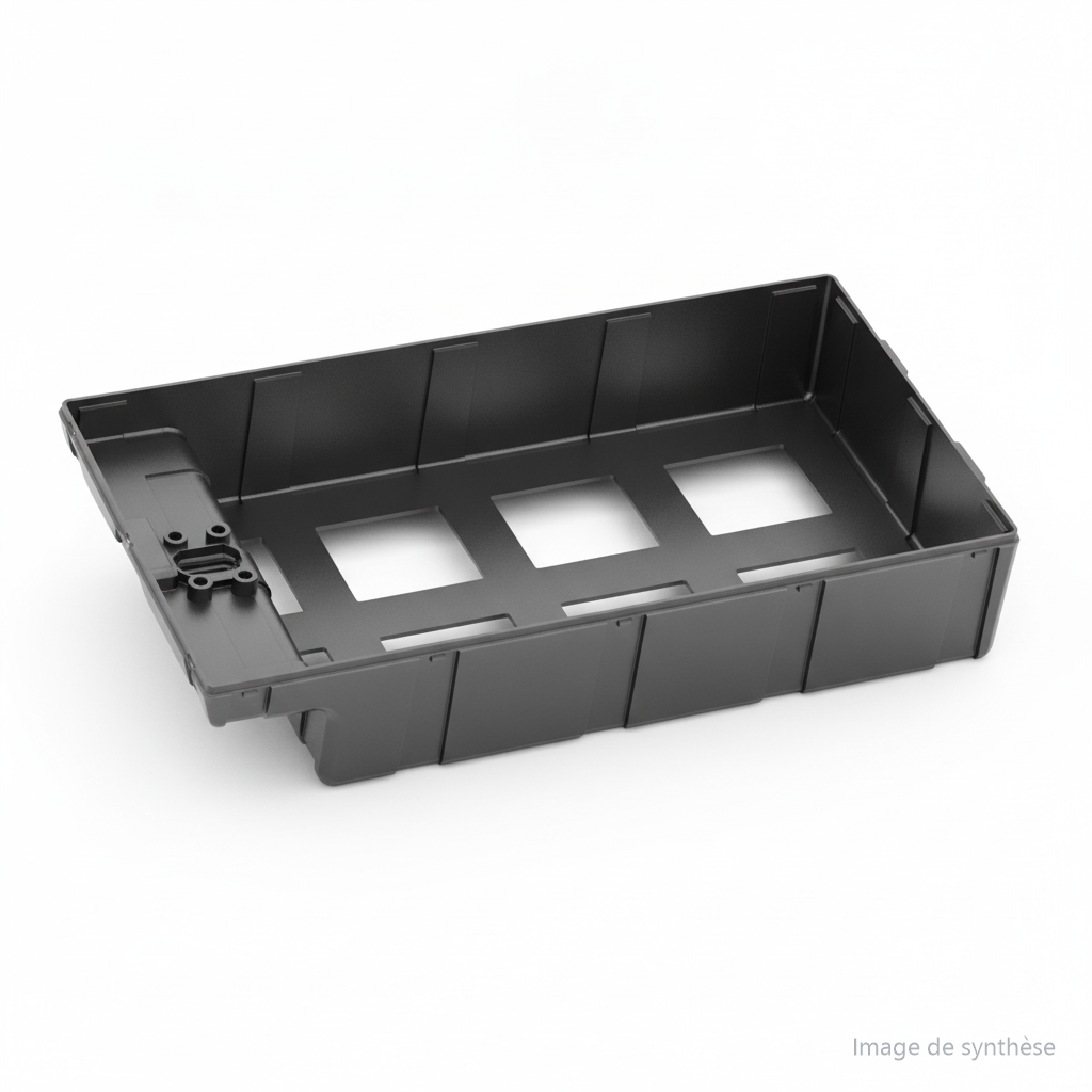 Schéma en vue de trois quarts d'un boîtier de batterie pour trottinette électrique Dualtron Storm